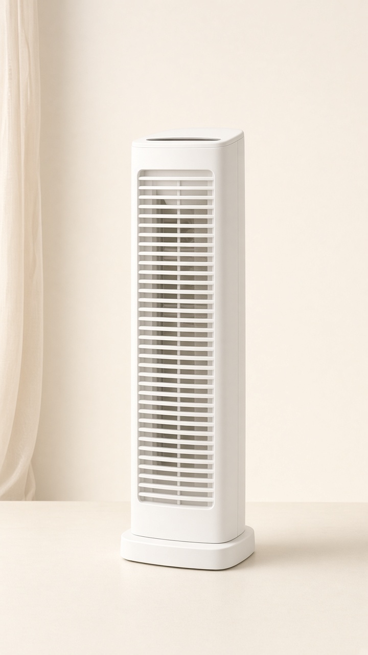 A quiet bedside tower fan